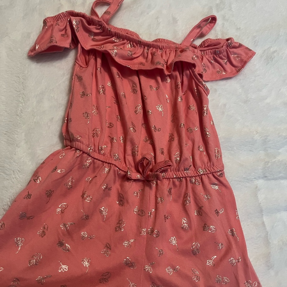 Pink Ruffled Smocked Sundress with Flutter Sleeves